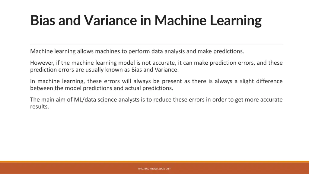bias and variance in machine learning