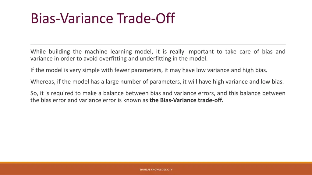 bias variance trade off