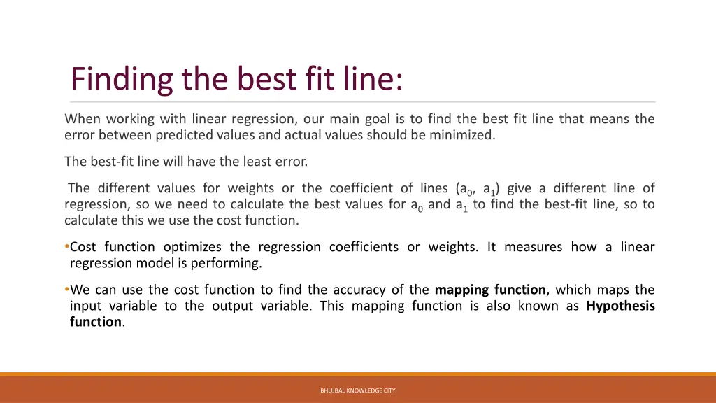 finding the best fit line