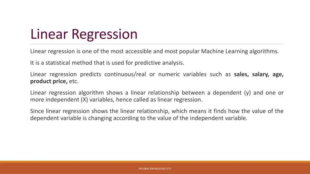 linear regression