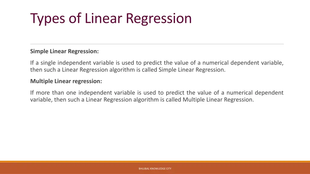 types of linear regression