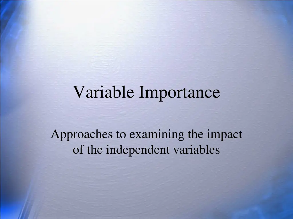 variable importance