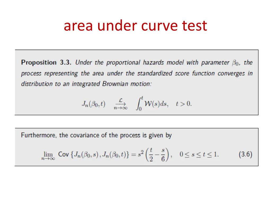 area under curve test