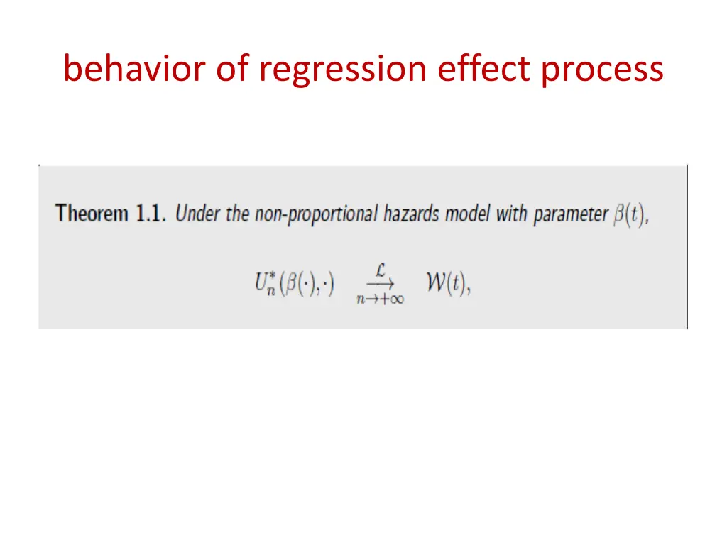 behavior of regression effect process