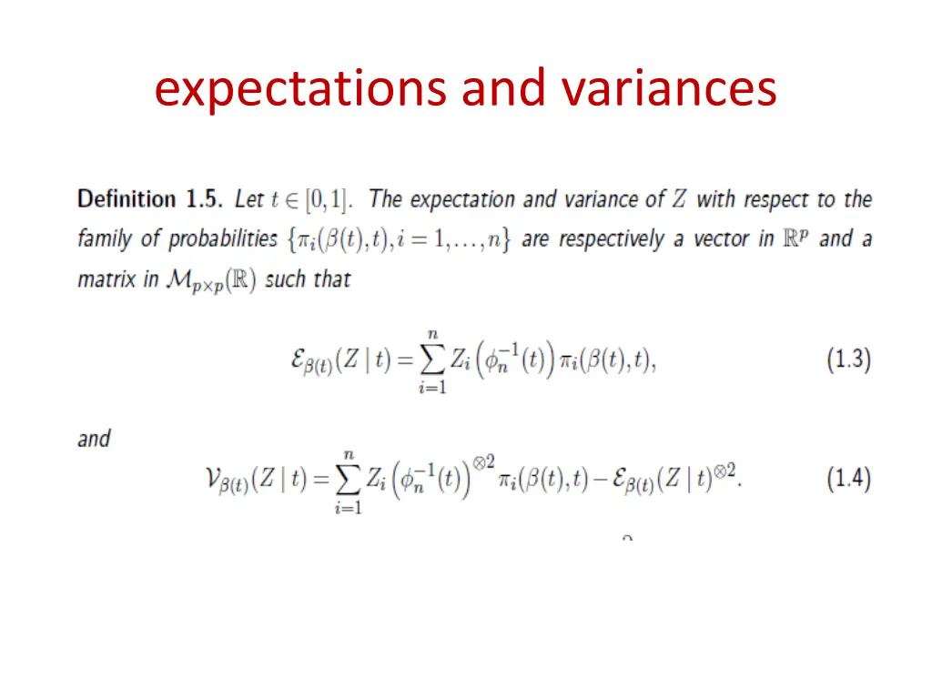 expectations and variances