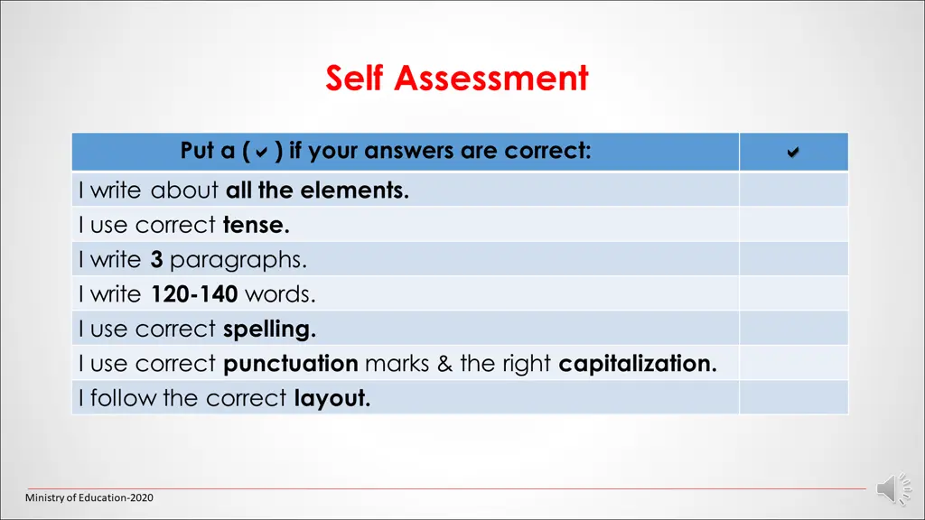 self assessment