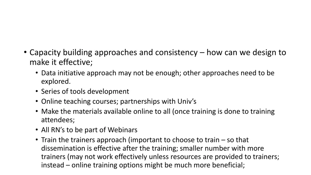 capacity building approaches and consistency