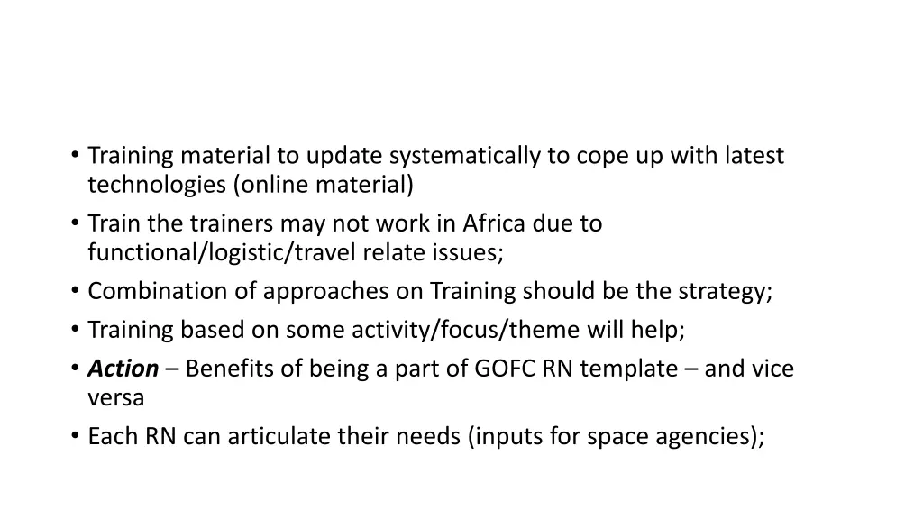 training material to update systematically