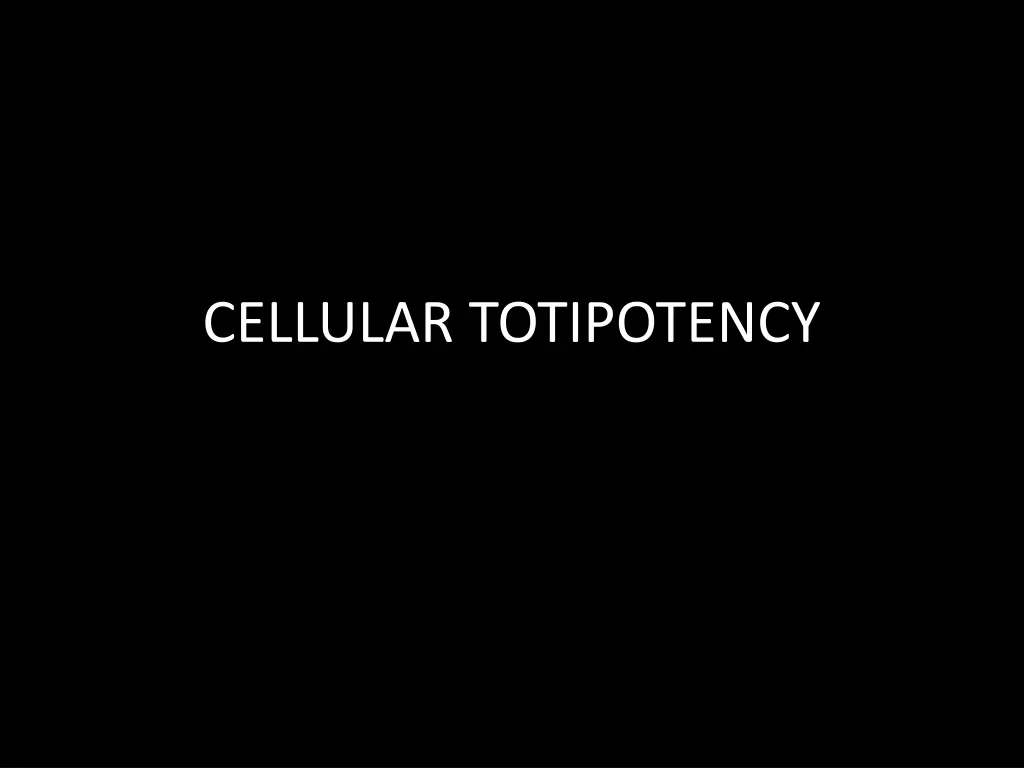 cellular totipotency