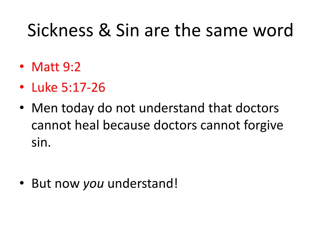 sickness sin are the same word