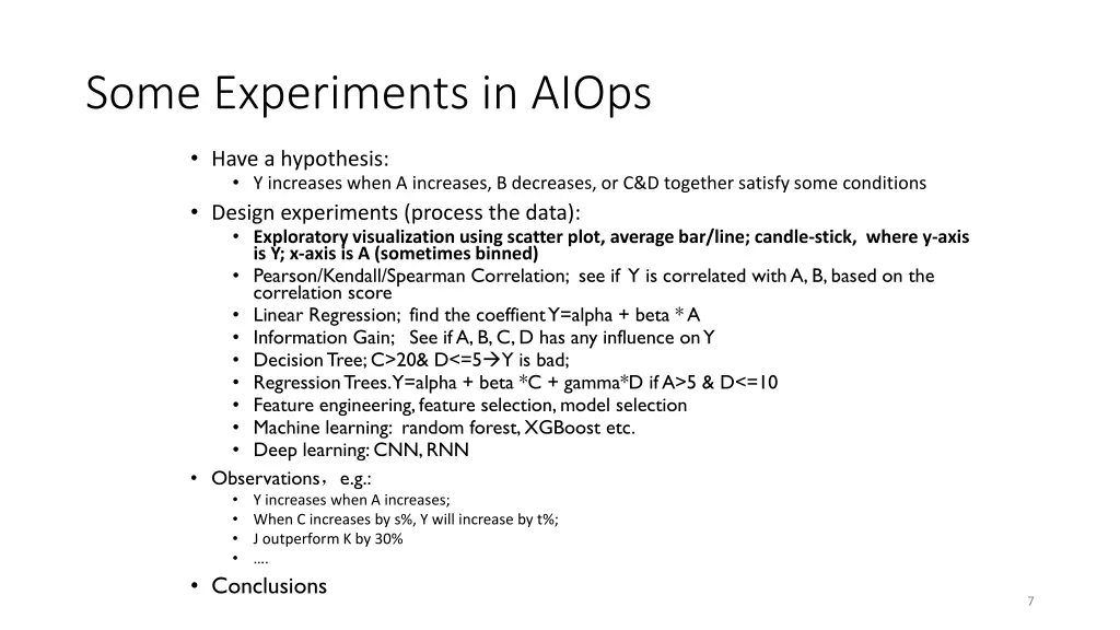 some experiments in aiops