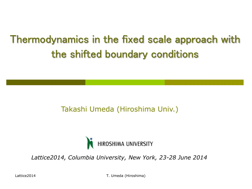 thermodynamics in the fixed scale approach with