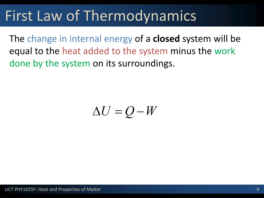 first law of thermodynamics 1