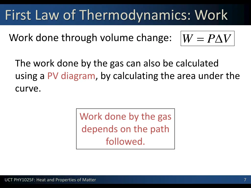 first law of thermodynamics work 2