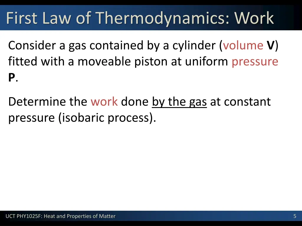 first law of thermodynamics work