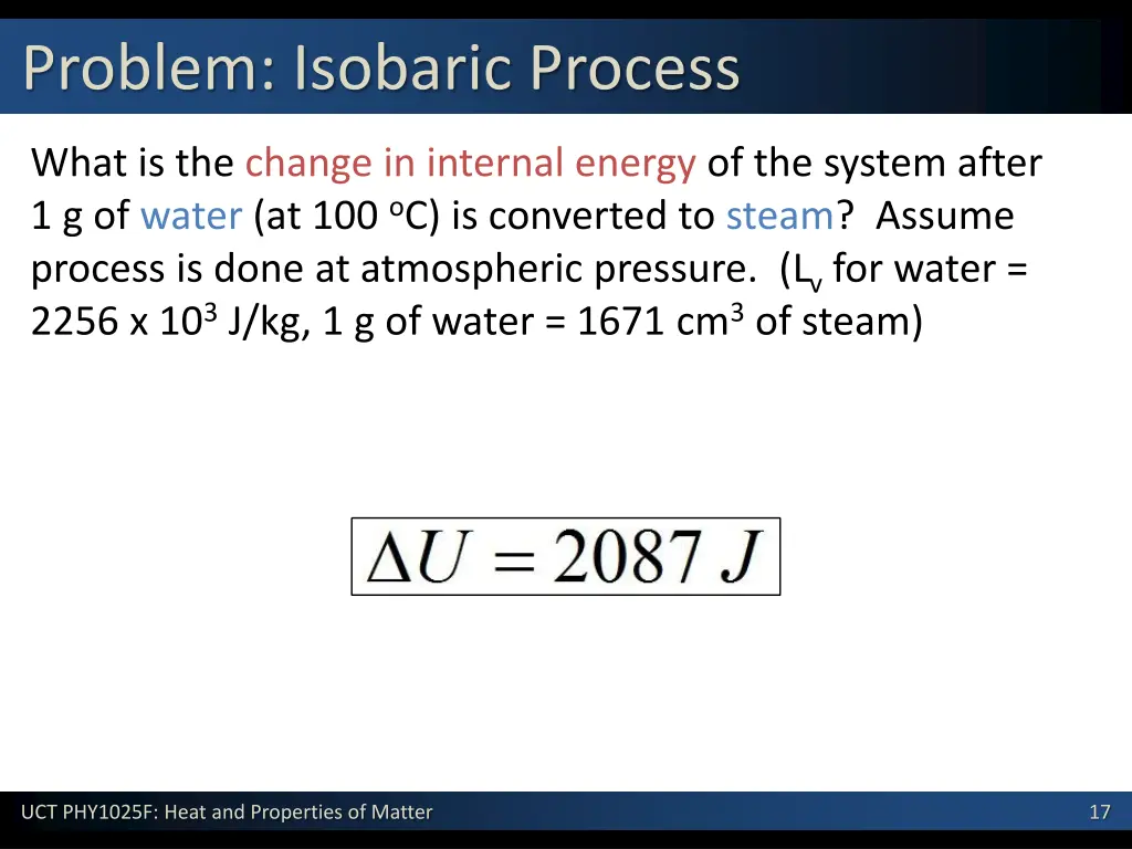 problem isobaric process