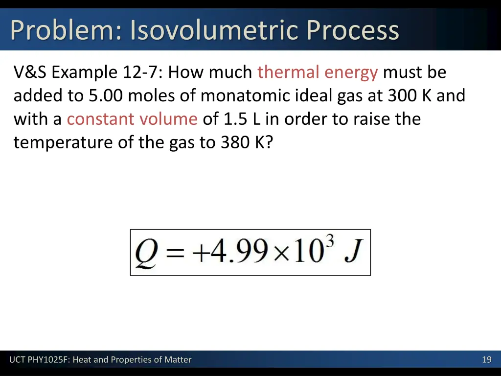 problem isovolumetric process