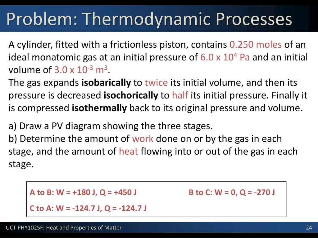 problem thermodynamic processes