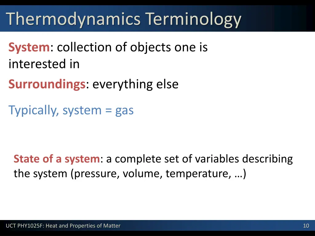 thermodynamics terminology
