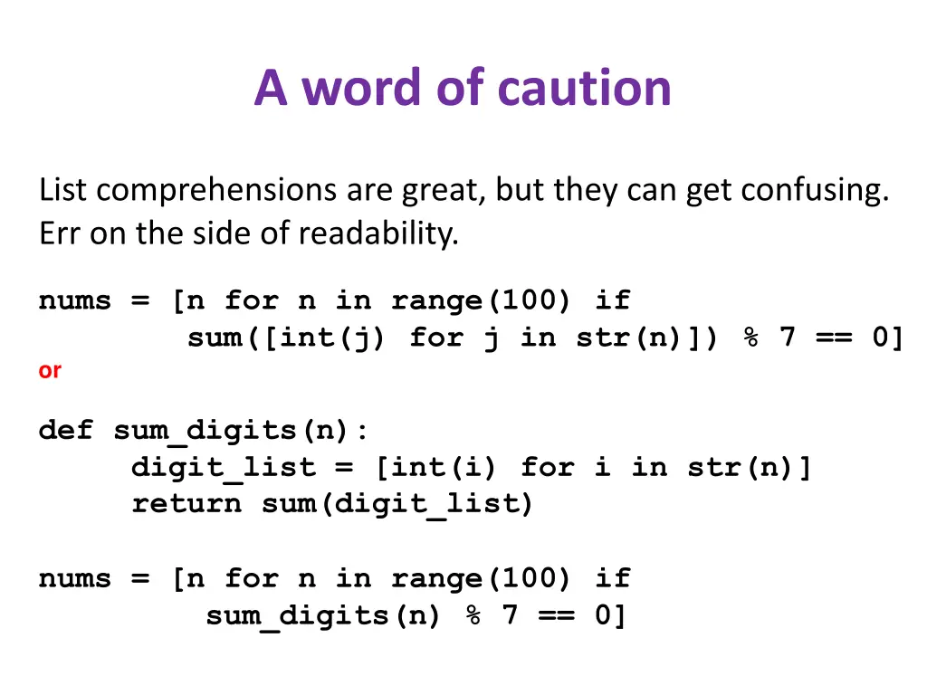 a word of caution 1