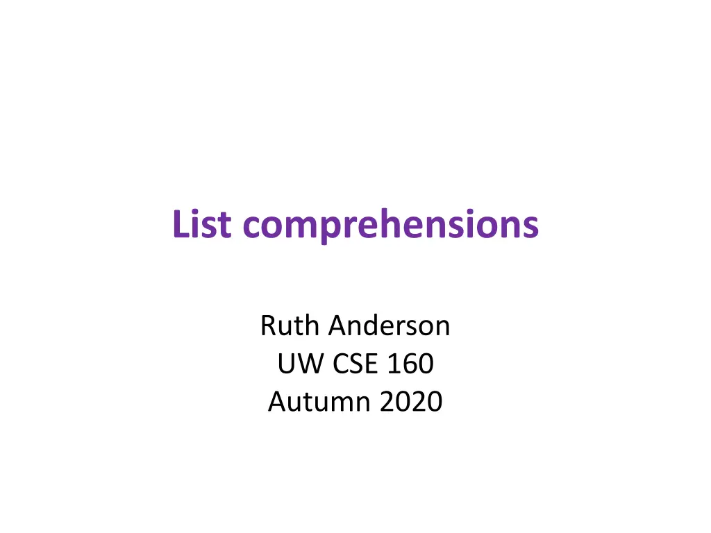 list comprehensions