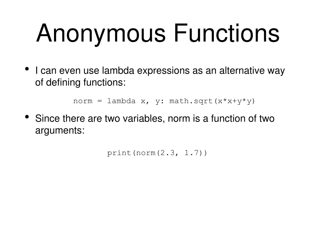 anonymous functions 7