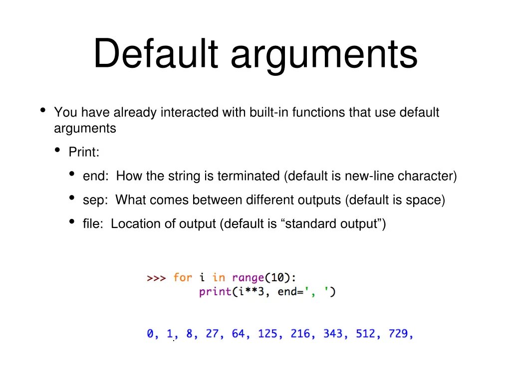 default arguments