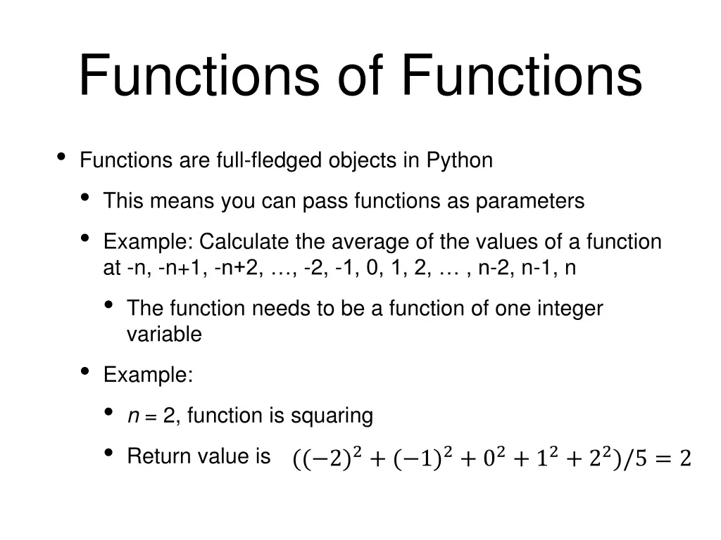 functions of functions