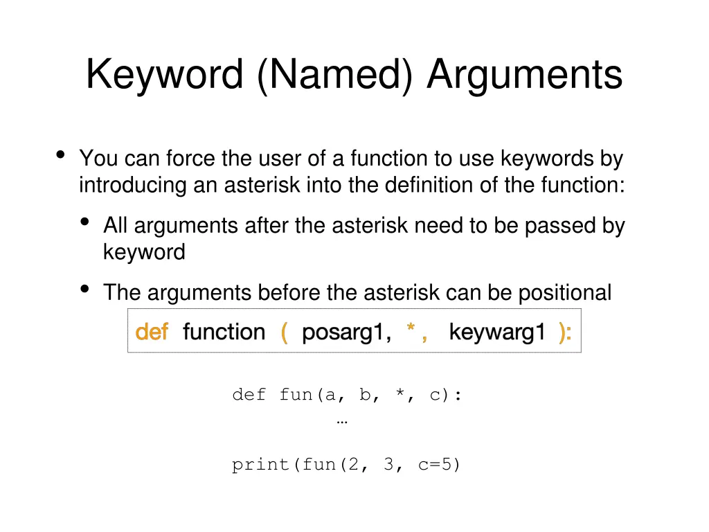 keyword named arguments 1