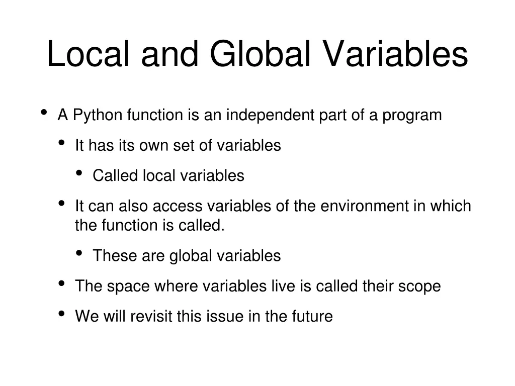 local and global variables