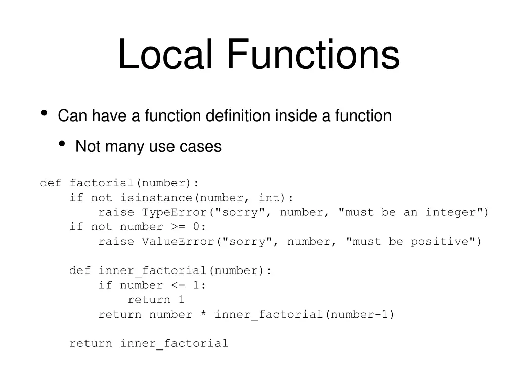 local functions