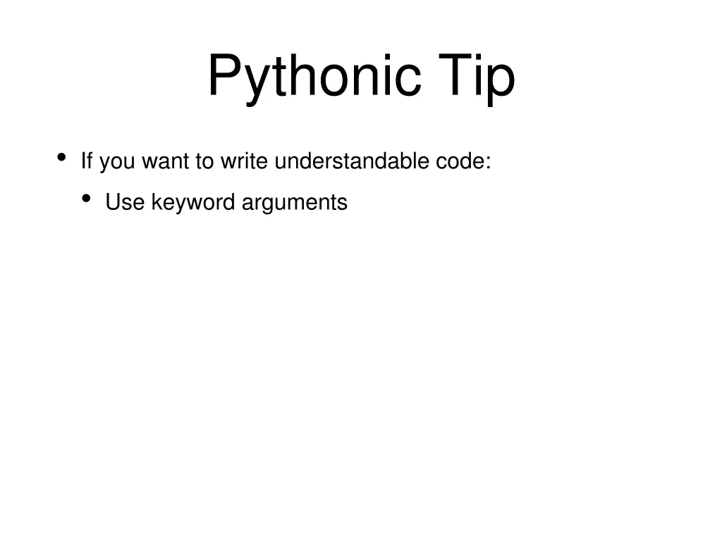 pythonic tip