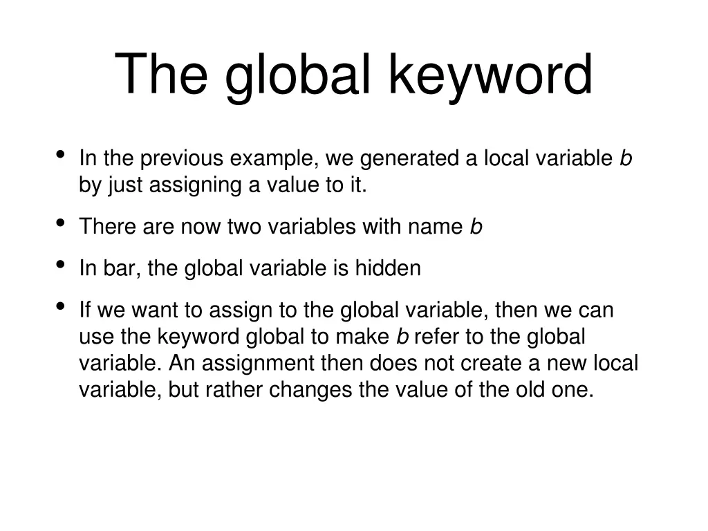 the global keyword