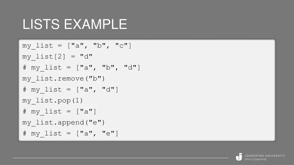 lists example 1