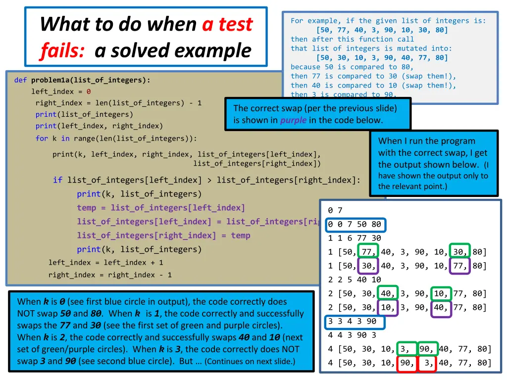 what to do when a test fails a solved example 11