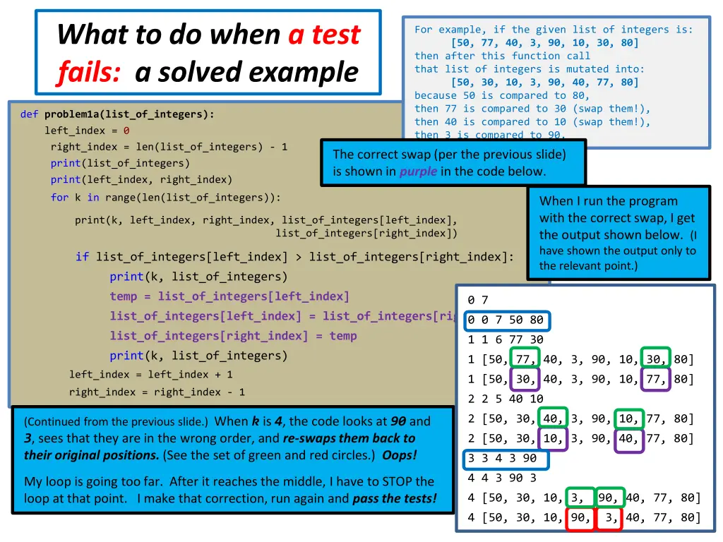 what to do when a test fails a solved example 12