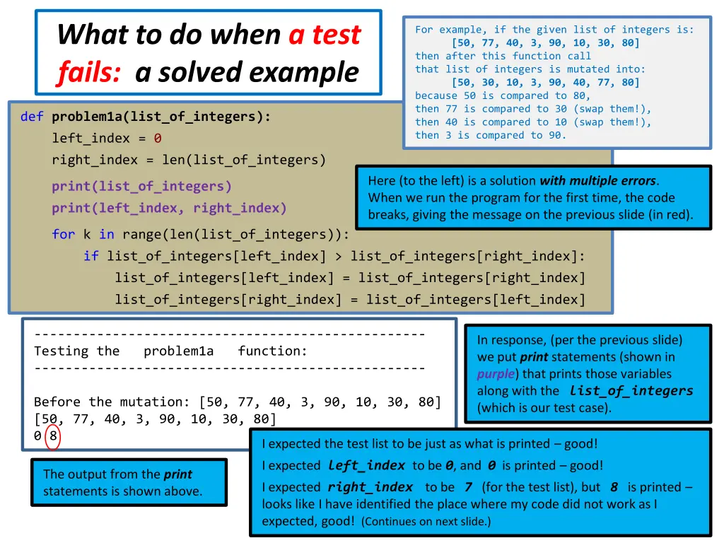 what to do when a test fails a solved example 2