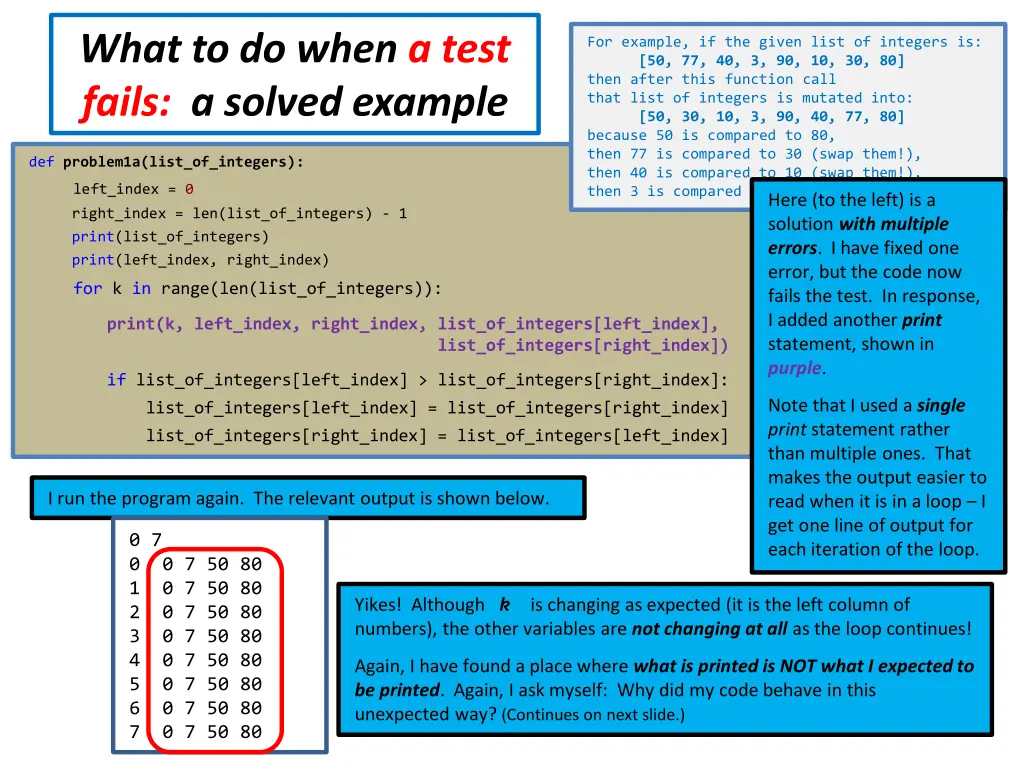 what to do when a test fails a solved example 5
