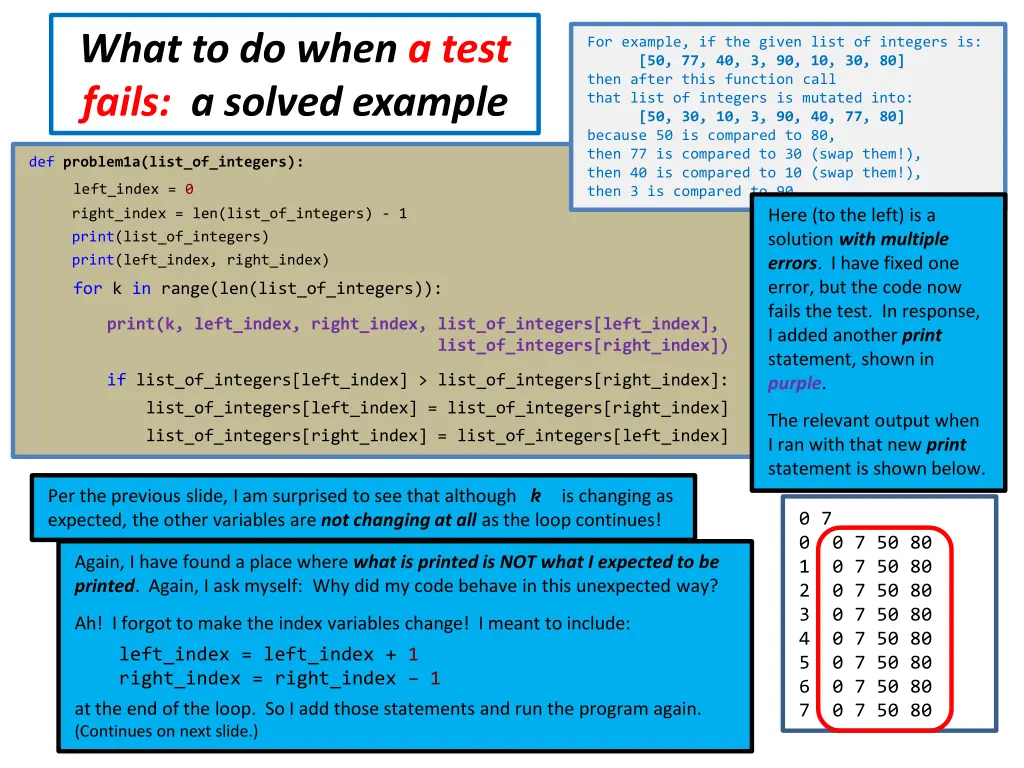 what to do when a test fails a solved example 6