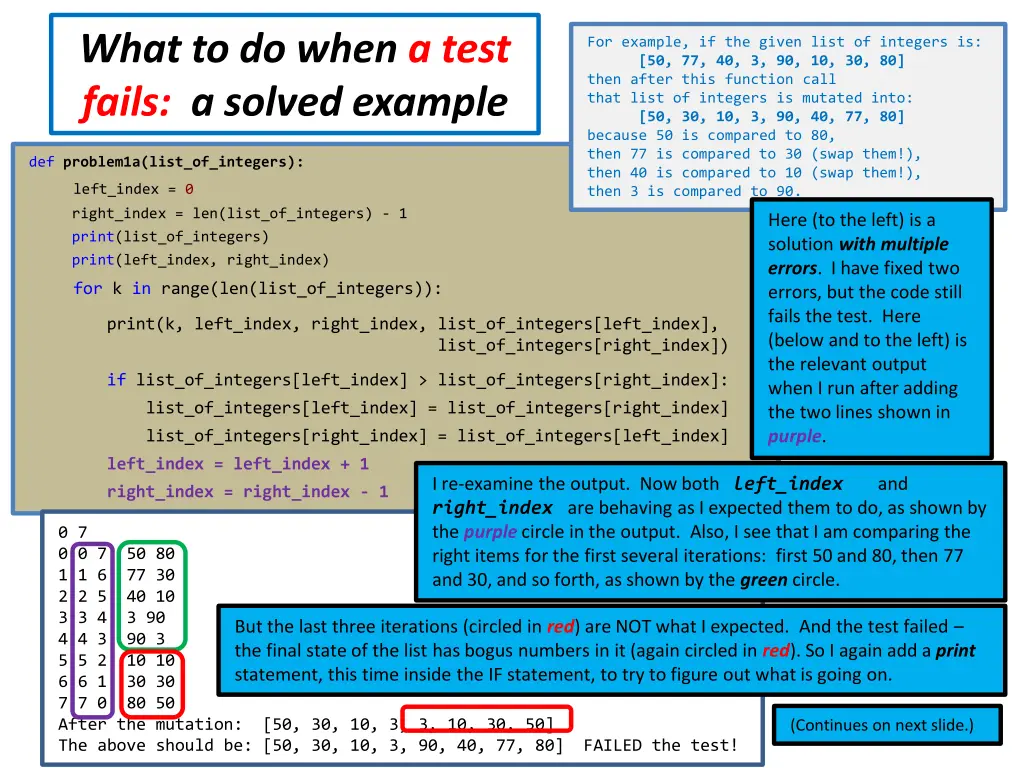 what to do when a test fails a solved example 7