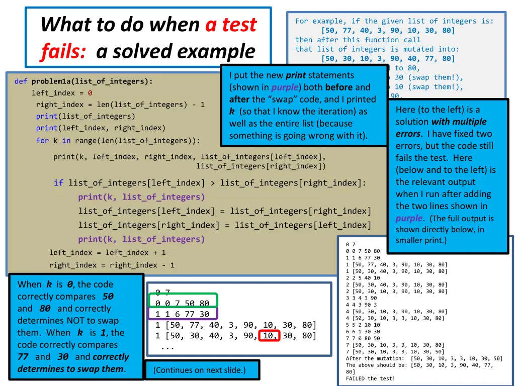 what to do when a test fails a solved example 8