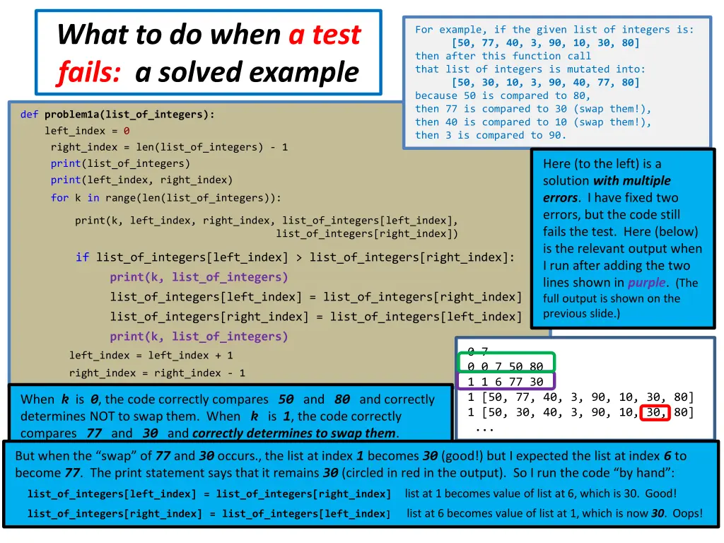 what to do when a test fails a solved example 9