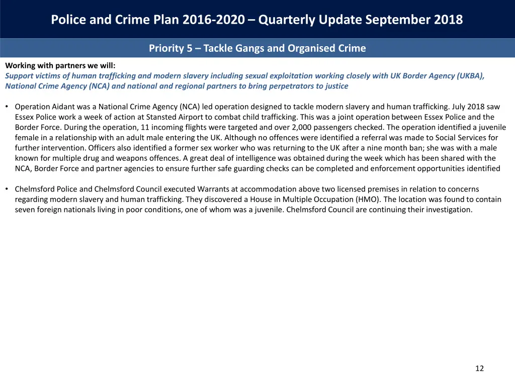 police and crime plan 2016 2020 quarterly update 10