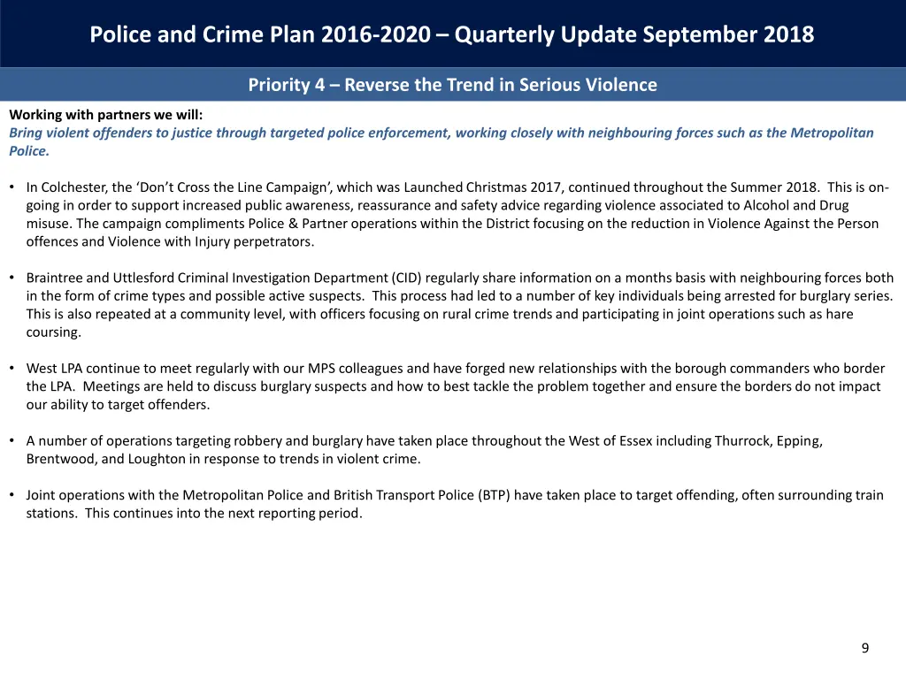 police and crime plan 2016 2020 quarterly update 7