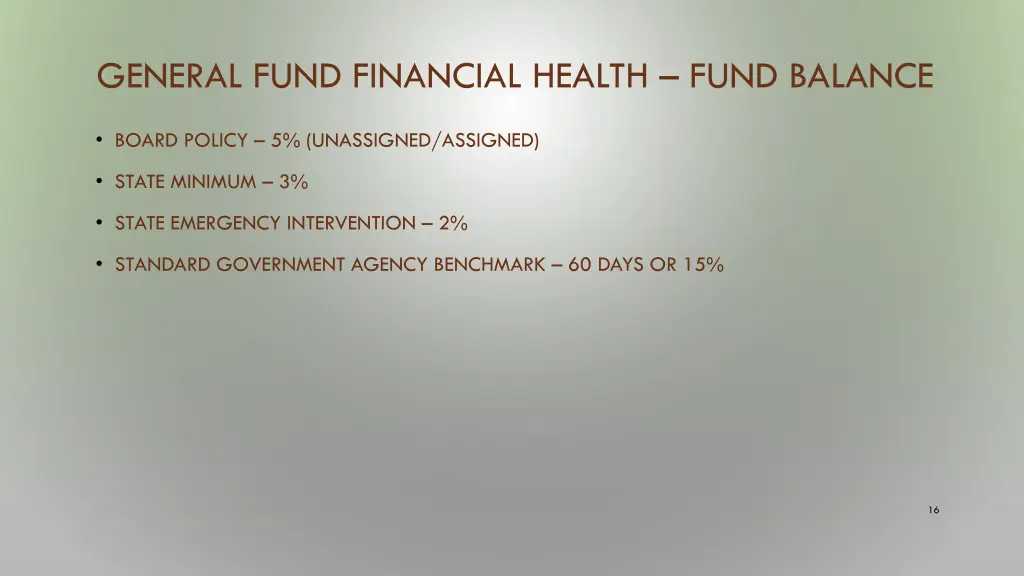general fund financial health fund balance