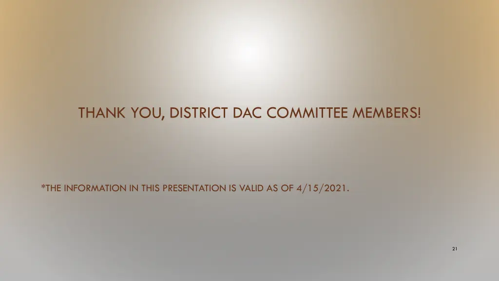 thank you district dac committee members