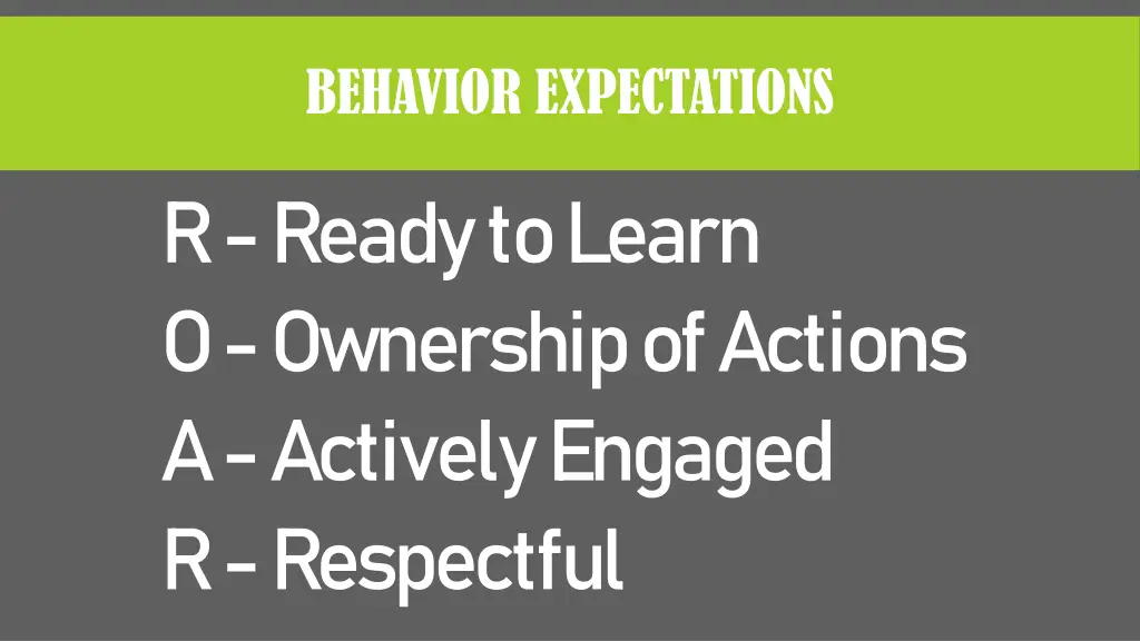 behavior expectations