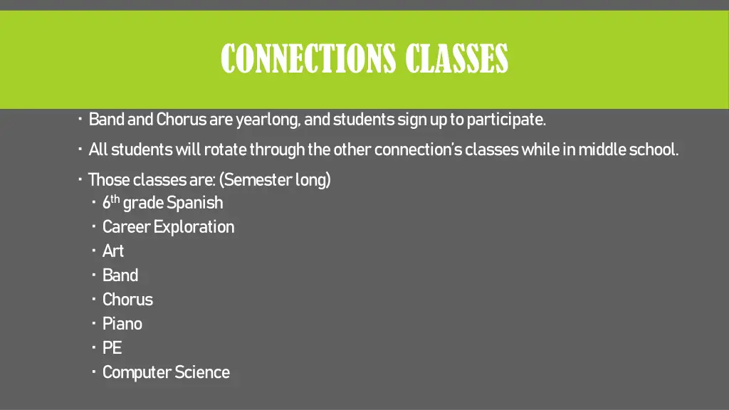connections classes