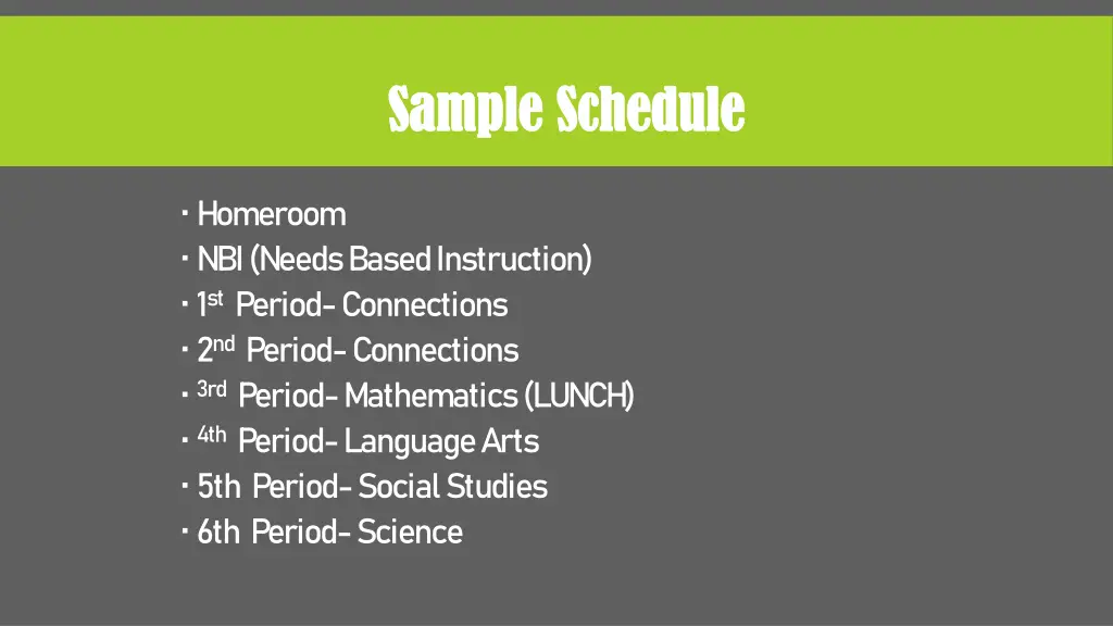 sample schedule sample schedule
