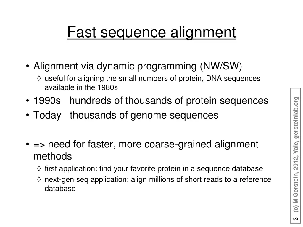 fast sequence alignment